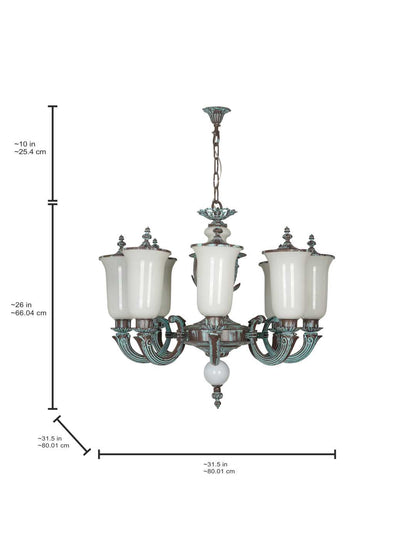 Bronze Patina Aluminium 8-Light Chandelier – 80 cm