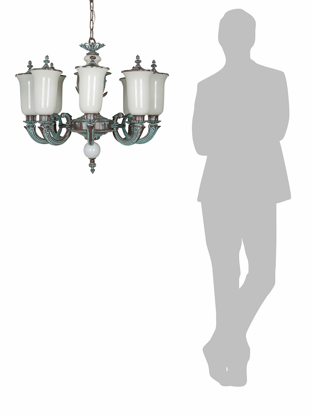 Bronze Patina Aluminium 8-Light Chandelier – 80 cm