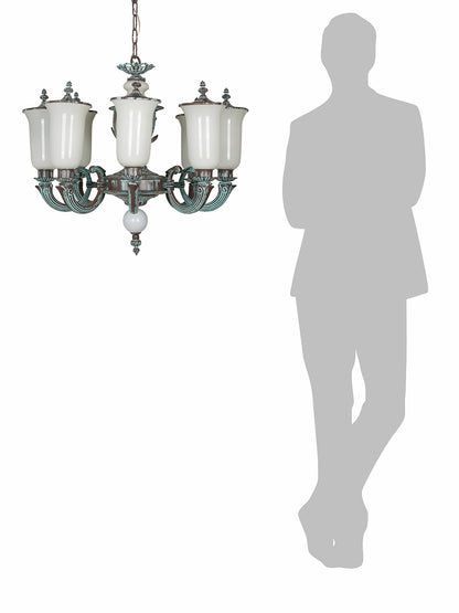 Bronze Patina Aluminium 8-Light Chandelier – 80 cm