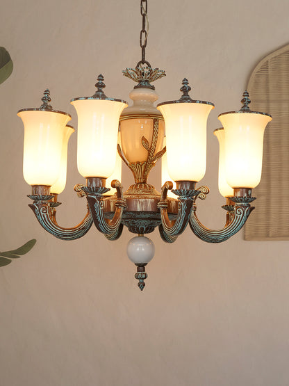 Bronze Patina Aluminium 8-Light Chandelier – 80 cm