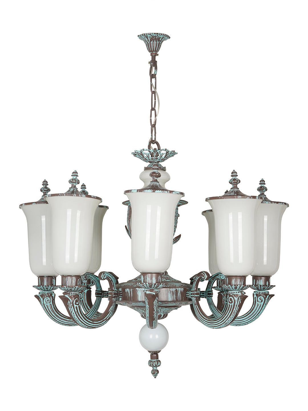 Bronze Patina Aluminium 8-Light Chandelier – 80 cm