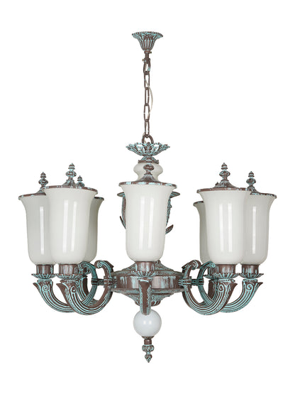Bronze Patina Aluminium 8-Light Chandelier – 80 cm