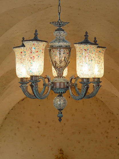 Bronze Patina Cast Aluminium 5-Light Chandelier – 71.1 cm