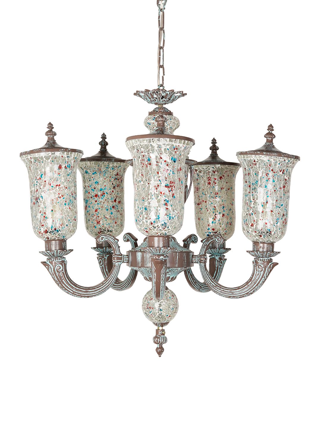 Bronze Patina Cast Aluminium 5-Light Chandelier – 71.1 cm