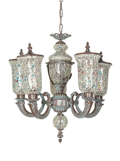 Bronze Patina Cast Aluminium 5-Light Chandelier – 71.1 cm