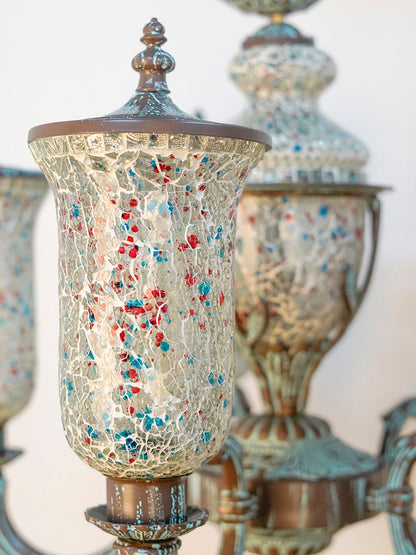 Bronze Patina Cast Aluminium 5-Light Chandelier – 71.1 cm