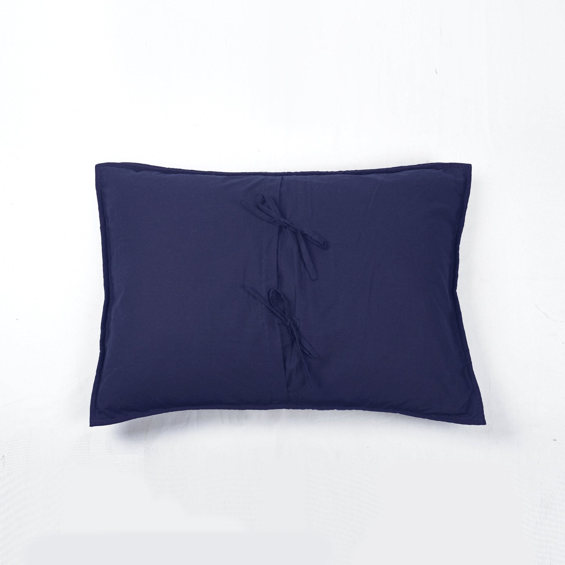 Indigo Kantha Quilted Pillowcase Set with Chevron Pattern Multiple Sizes