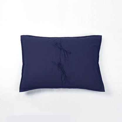 Indigo Kantha Quilted Pillowcase Set with Chevron Pattern Multiple Sizes