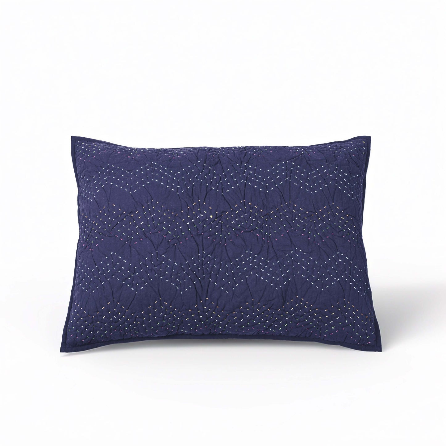 Indigo Kantha Chevron Quilted Bed Set – Twin, Queen, King