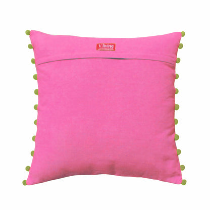 Vliving Stylized Pink Rice Stitch Cushion Cover 20x20
