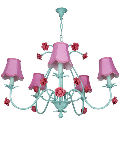 Green Steel 5-Light Chandelier – 91.4 cm