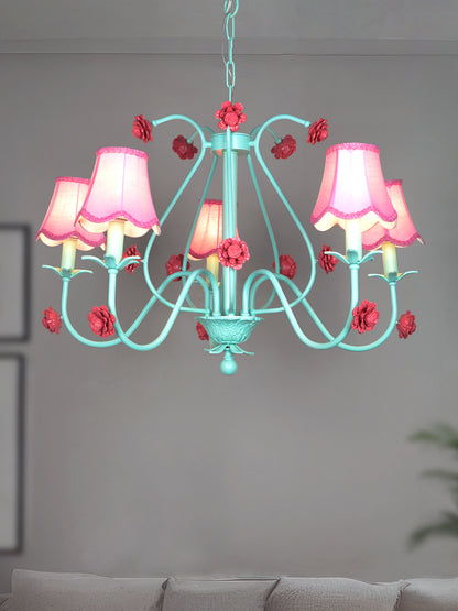 Green Steel 5-Light Chandelier – 91.4 cm