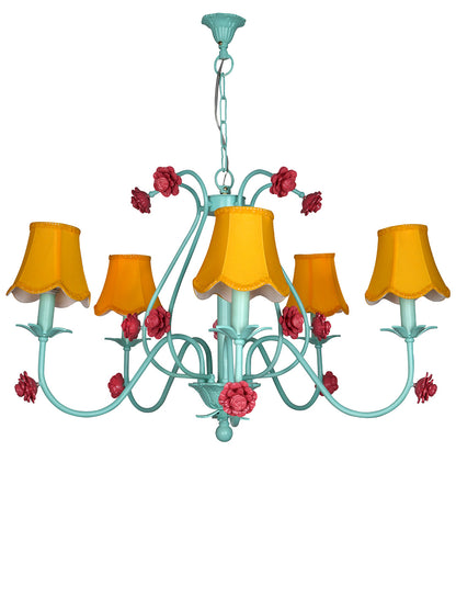 Green Mild Steel 5-Light Chandelier – 91.4 cm