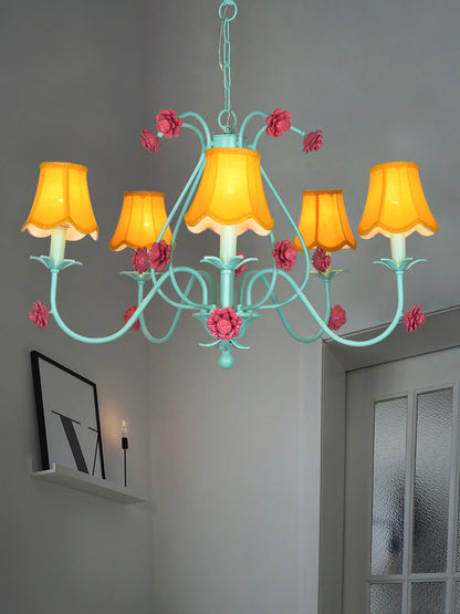 Green Mild Steel 5-Light Chandelier – 91.4 cm