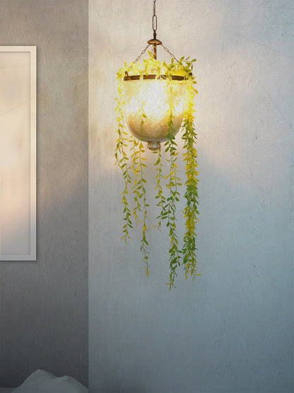 Gold Glass Planter 1-Light Pendant – 22.9 cm