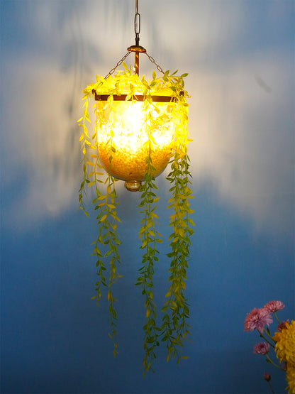 Gold Glass Planter 1-Light Pendant – 22.9 cm