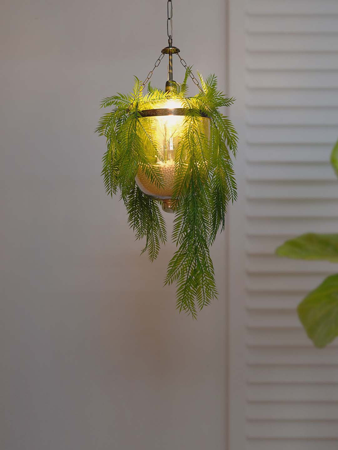 Gold Glass Planter 1-Light Pendant – 22.9 cm
