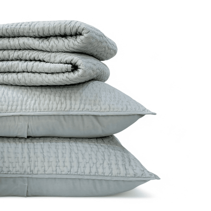 Duck Egg Kantha Quilted Cotton Pillow Cases – Soft, Multiple Sizes