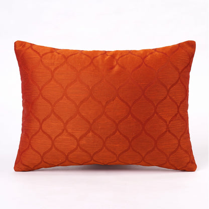 Shadow – Rust Ogee Embroidered Cushion Cover | Poly Taffeta | 3 Sizes