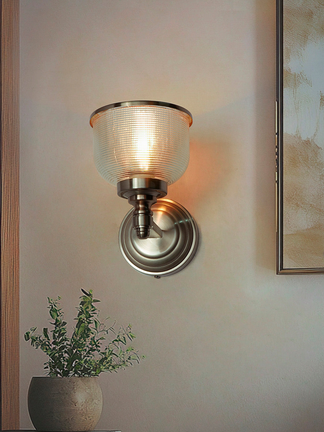 Rose Gold Glass Mild Steel 1-Light Wall Sconce – 20.3 cm