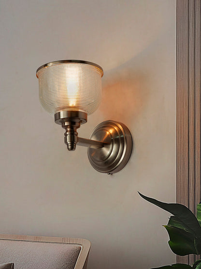 Rose Gold Glass Mild Steel 1-Light Wall Sconce – 20.3 cm
