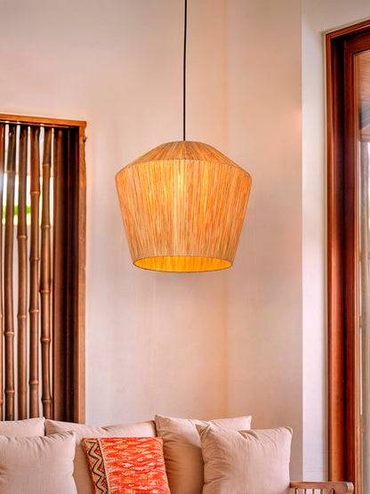 Natural Cane 1-Light Pendant – 35.6 cm