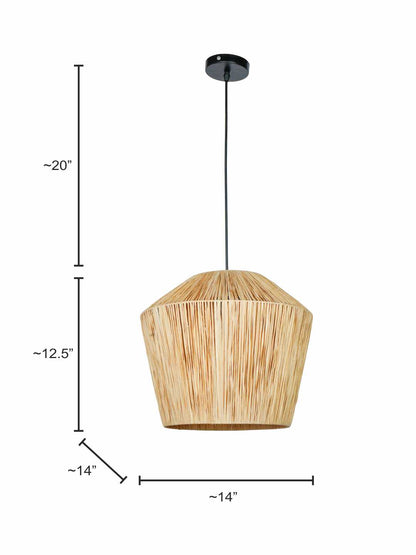 Natural Cane 1-Light Pendant – 35.6 cm