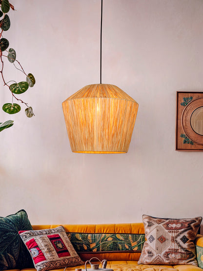 Natural Cane 1-Light Pendant – 35.6 cm