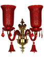 Red Glass 2-Light Wall Sconce – 48.3 cm