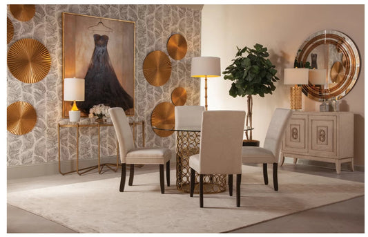Roder Glam Gold Metal Glass Top Console Table for Modern Living Spaces
