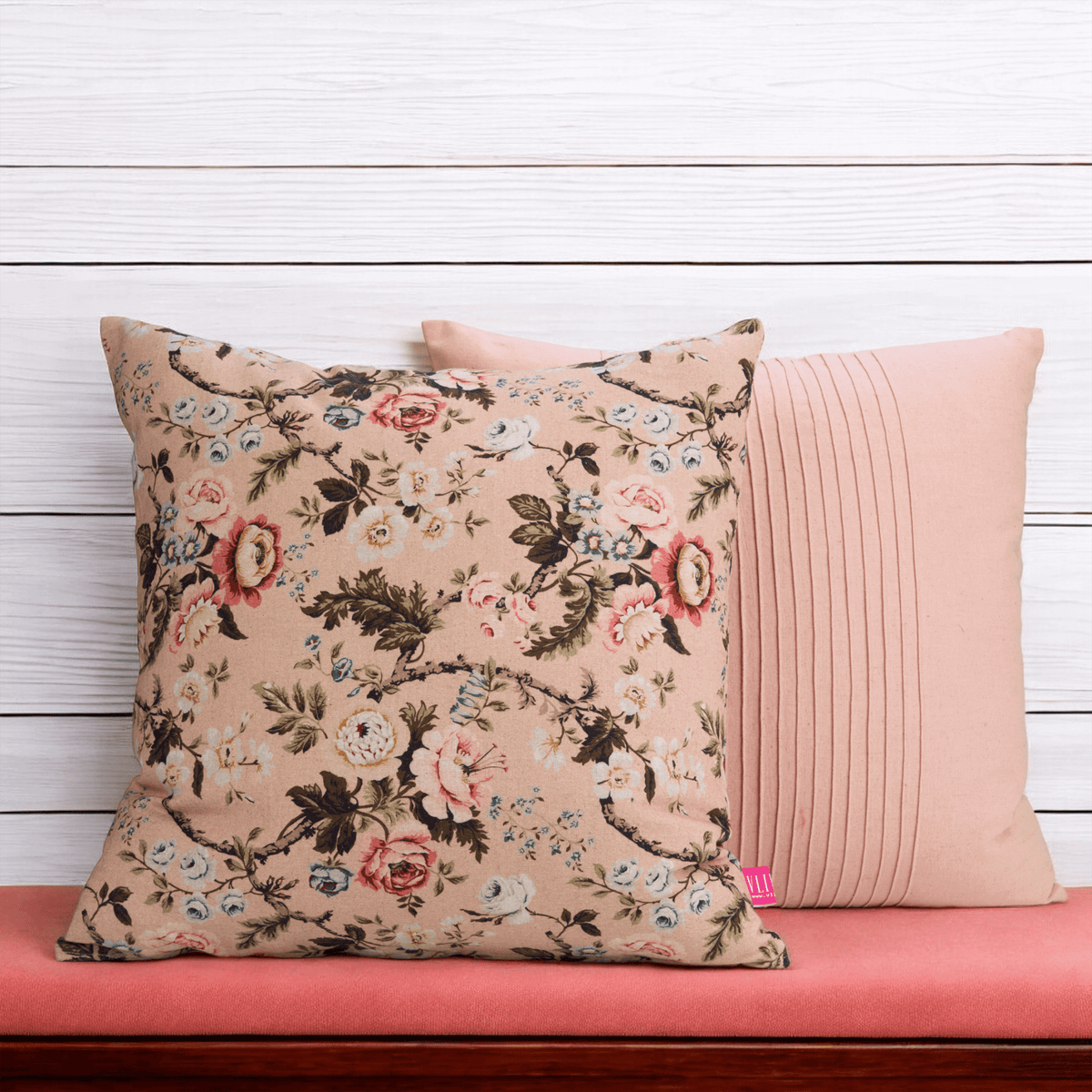 Amour Solid Blush Linen Pillow Cover | Pin Tuck Detail | 16×16 & 18×18 inches