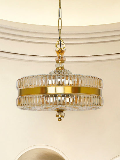 Gold Hand-Cut Glass 4-Light Pendant Light – 40.6 cm