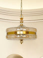 Gold Hand-Cut Glass 4-Light Pendant Light – 40.6 cm