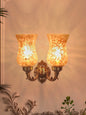 Brass Antique Glass Brass 2-Light Wall Sconce – 27.9 cm
