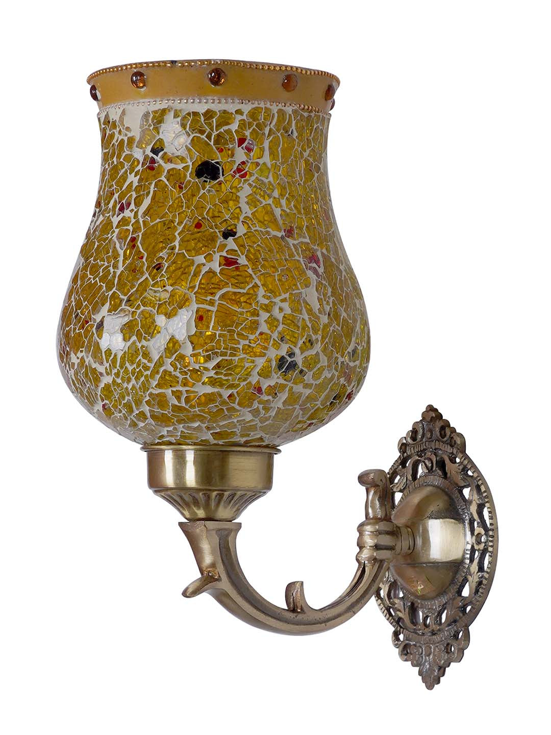 Brass Antique Glass Brass 1-Light Wall Sconce – 27.9 cm
