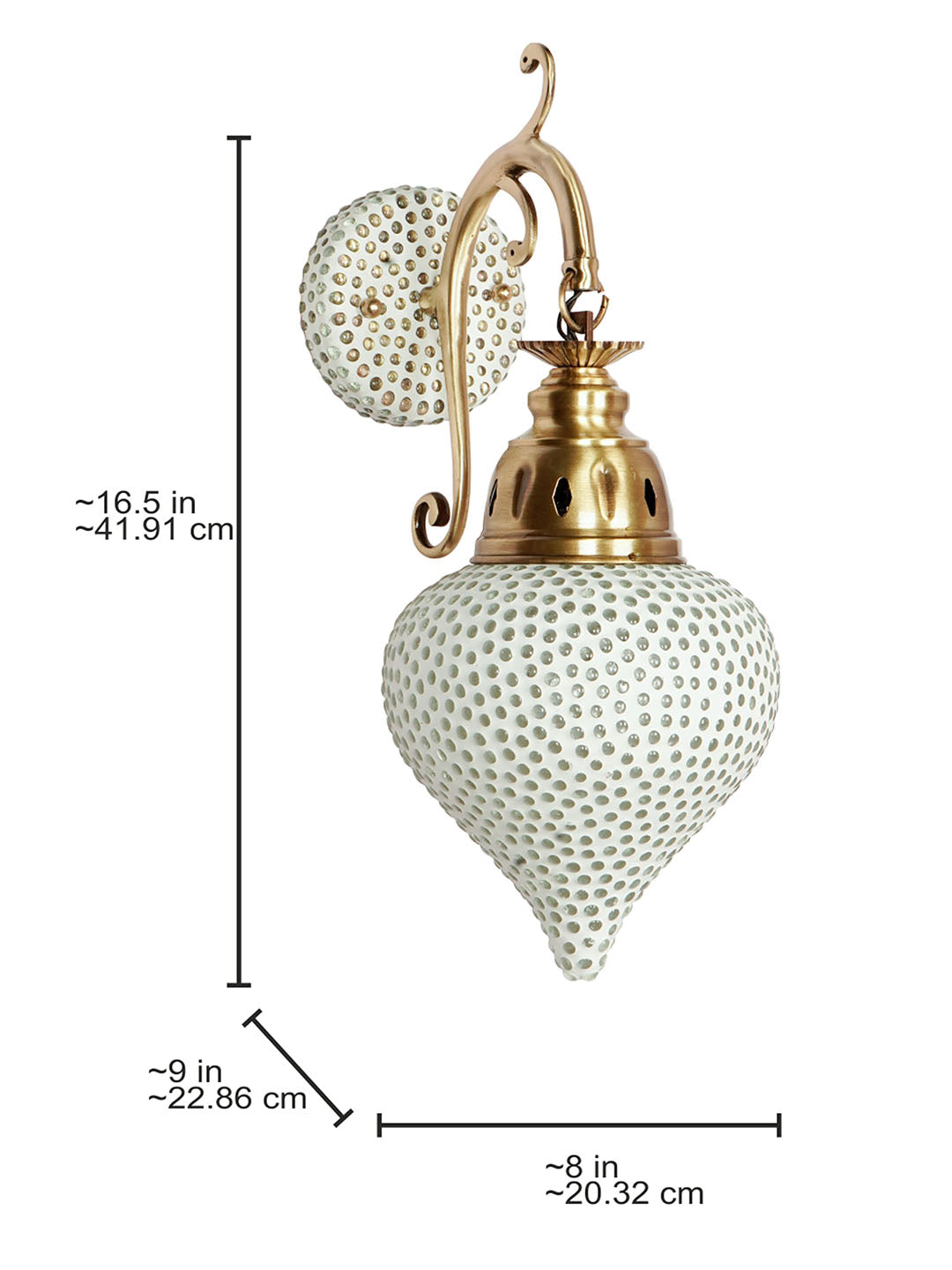 Brass Antique Glass 1-Light Wall Sconce – 41.9 cm
