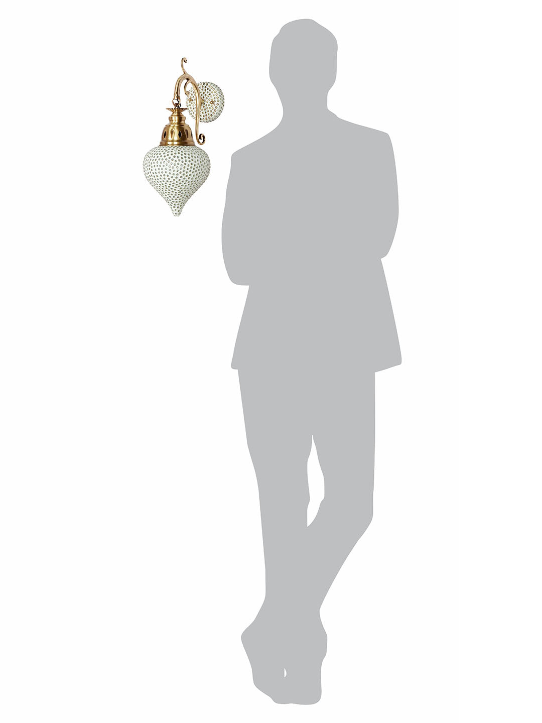 Brass Antique Glass 1-Light Wall Sconce – 41.9 cm