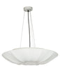 White Fabric 5-Light Saucer Pendant Light – 61 cm