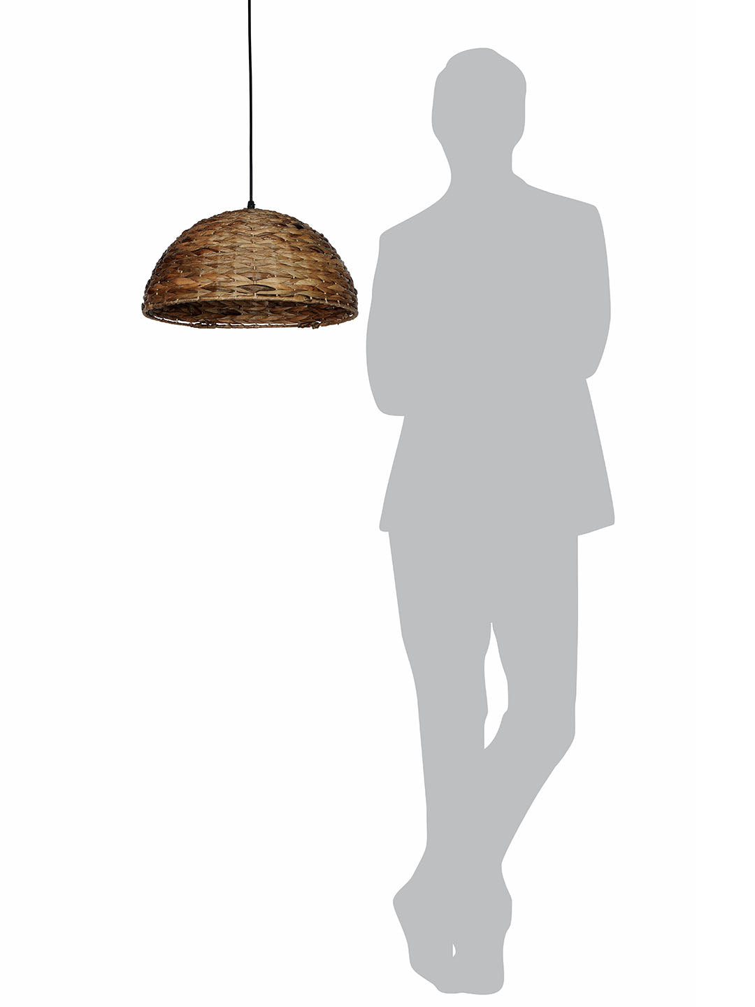 Rustic Natural Sea Grass Woven 1-Light Pendant – 38.1 cm