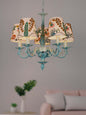Distressed Green Aluminium 5-Light Chandelier – 55.9 cm