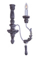 Distressed Grey Wood Wrought Iron 1-Light Candelabra Wall Sconce – 55.9 cm