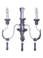 Distressed Grey Wood Wrought Iron 3-Light Candelabra Wall Sconce – 55.9 cm
