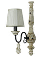 French White Fabric Wood 1-Light Wall Sconce – 49.5 cm