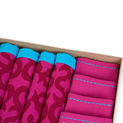 Shyrdak Table Linen Gift Pack | Fuschia & Turquoise | 3 Combinations Available