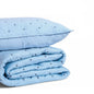 Sky Blue 300TC Fine Cotton Quilted Bed Set – Diamond Pattern Tuck Quilting