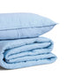 Sky Blue 300TC Fine Cotton Quilted Bed Set – Diamond Pattern Tuck Quilting