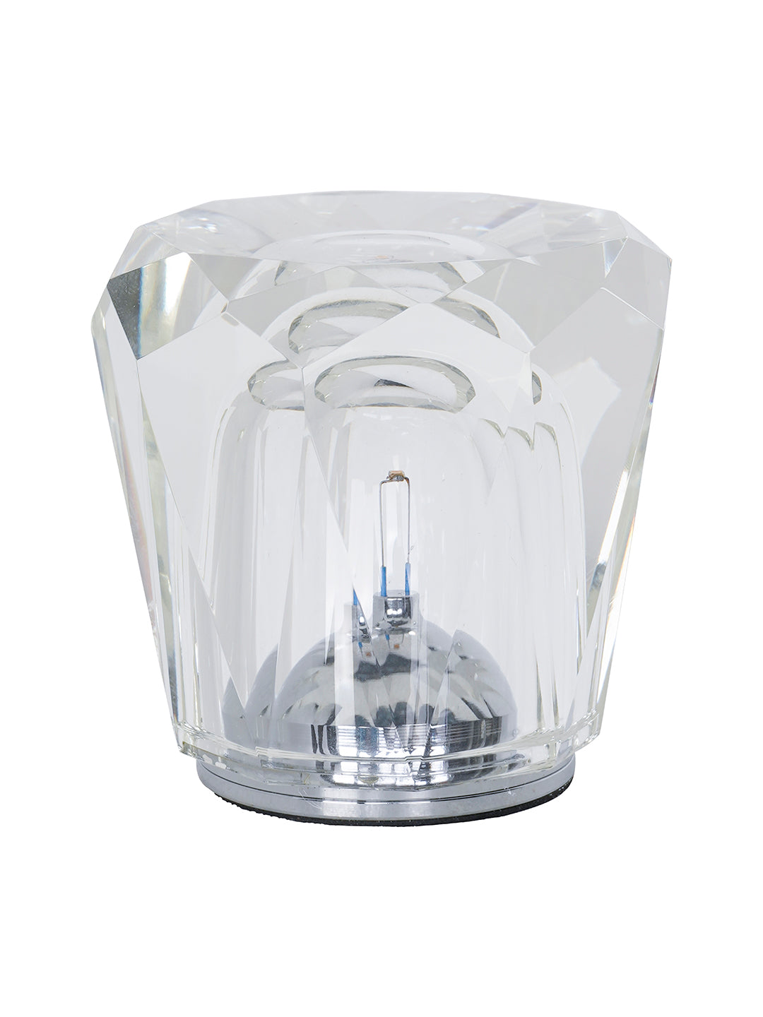 Clear Cut Crystal Solitaire Touch-Dimmable Rechargeable Mini Table Lamp - Modern Gem Accent Light
