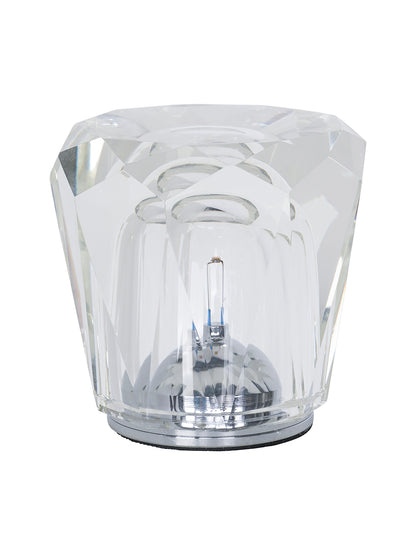 Clear Cut Crystal Solitaire Touch-Dimmable Rechargeable Mini Table Lamp - Modern Gem Accent Light