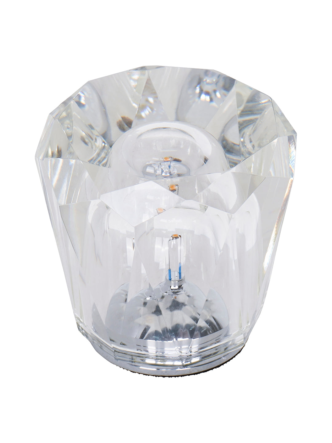 Clear Cut Crystal Solitaire Touch-Dimmable Rechargeable Mini Table Lamp - Modern Gem Accent Light