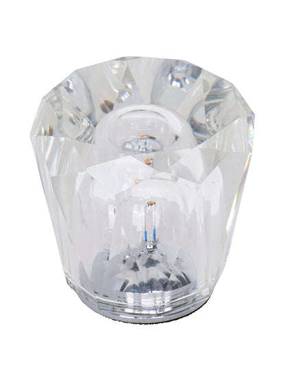 Clear Cut Crystal Solitaire Touch-Dimmable Rechargeable Mini Table Lamp - Modern Gem Accent Light